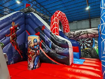 Superhero Themed Playground Inflatable detail view