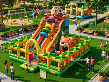 Inflatable Jungle Adventure Play Center front view