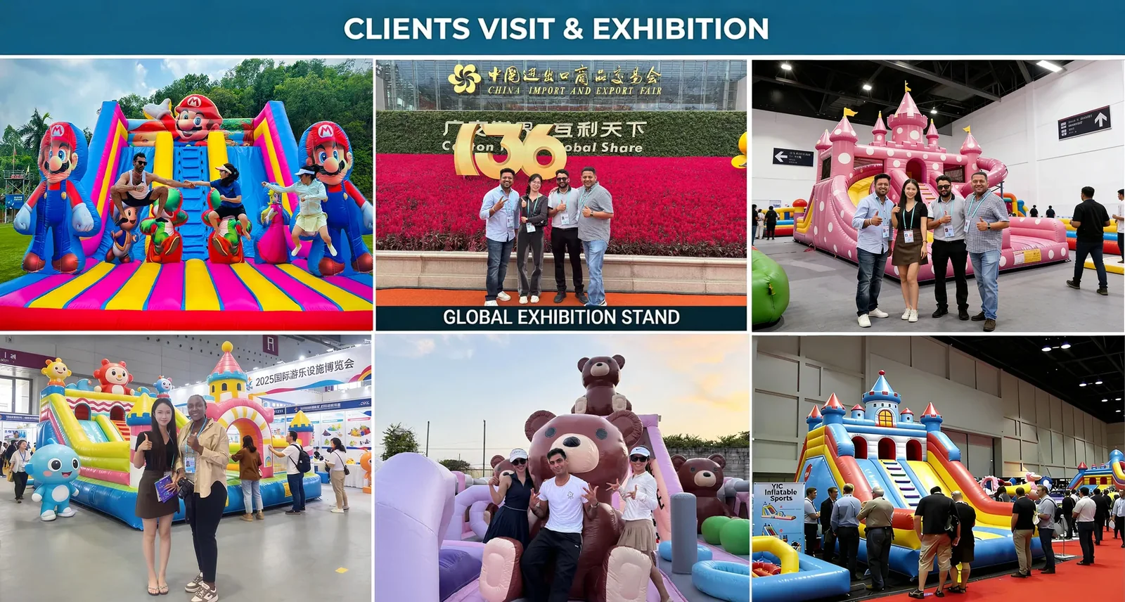 YIC inflatable team at global exhibitions and customer product visits
